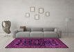 Machine Washable Persian Purple Traditional Area Rugs in a Living Room, wshtr552pur