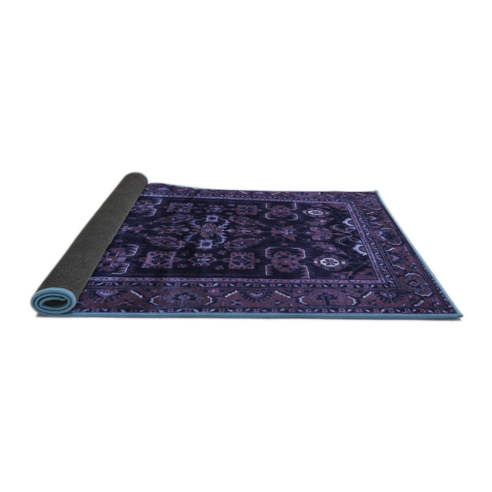 Sideview of Persian Blue Traditional Rug, tr552blu