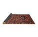 Sideview of Traditional Saffron Red Persian Rug, tr553