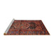 Sideview of Machine Washable Traditional Saffron Red Rug, wshtr553