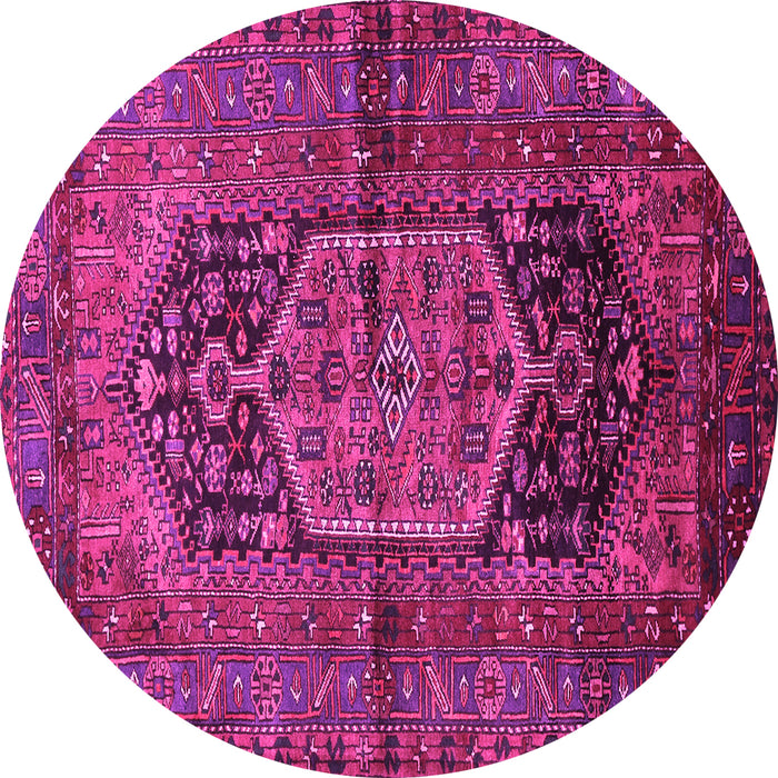 Round Persian Pink Traditional Rug, tr553pnk