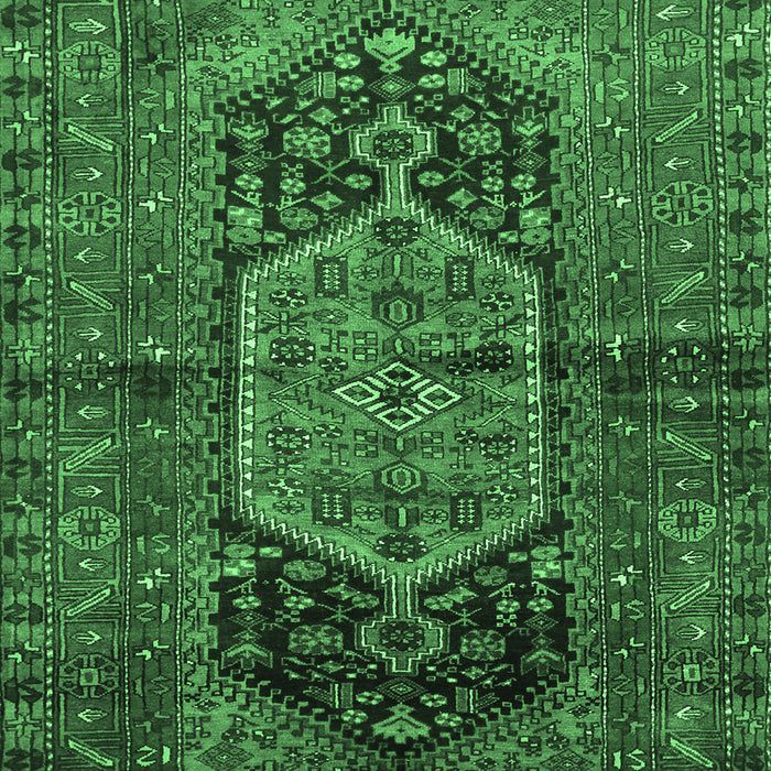Machine Washable Persian Emerald Green Traditional Area Rugs, wshtr553emgrn