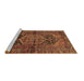 Sideview of Machine Washable Persian Brown Traditional Rug, wshtr553brn