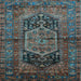 Square Machine Washable Persian Light Blue Traditional Rug, wshtr553lblu