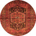 Machine Washable Persian Orange Traditional Area Rugs, wshtr553org