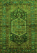 Serging Thickness of Machine Washable Persian Green Traditional Area Rugs, wshtr553grn