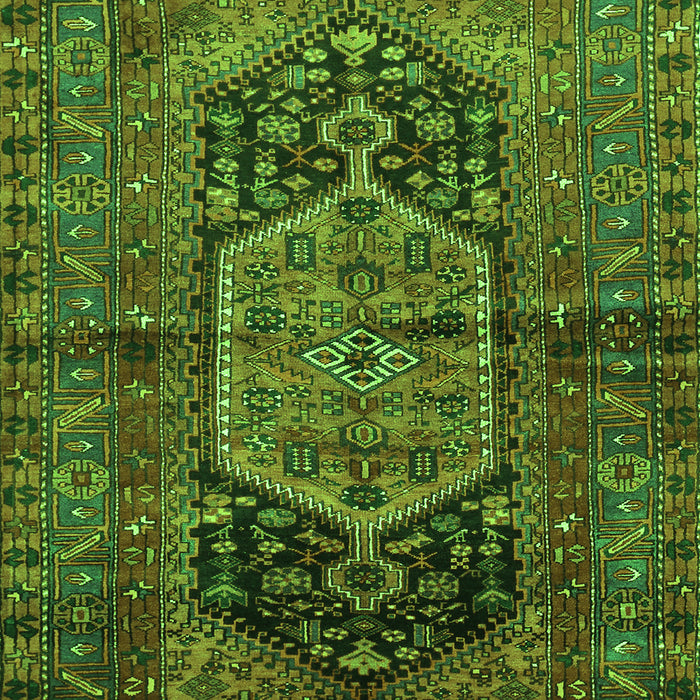 Serging Thickness of Machine Washable Persian Green Traditional Area Rugs, wshtr553grn