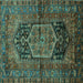 Square Persian Turquoise Traditional Rug, tr553turq