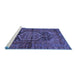 Sideview of Machine Washable Persian Blue Traditional Rug, wshtr553blu