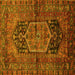 Square Persian Yellow Traditional Rug, tr553yw