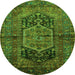 Machine Washable Persian Green Traditional Area Rugs, wshtr553grn