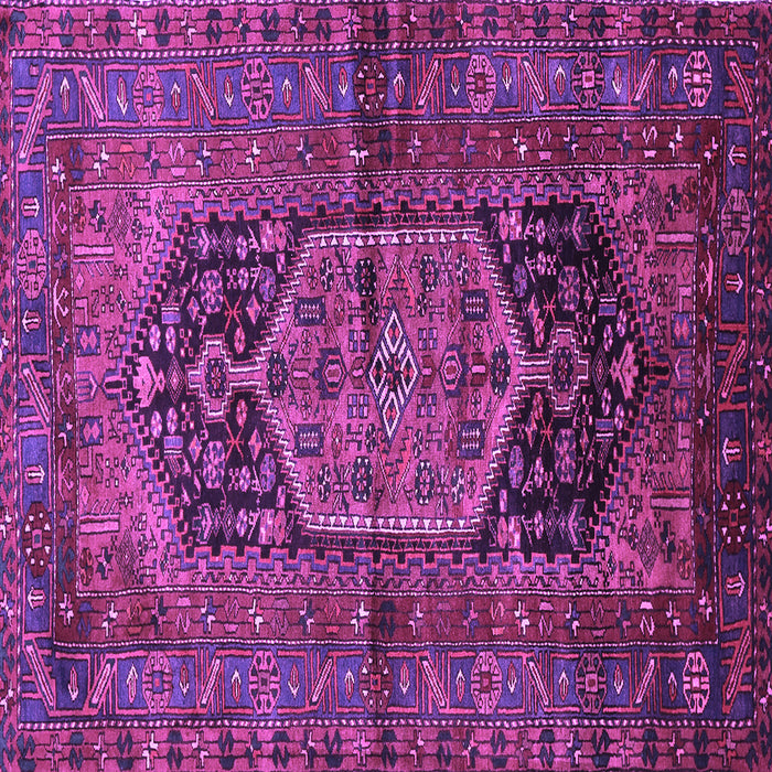 Square Machine Washable Persian Purple Traditional Area Rugs, wshtr553pur