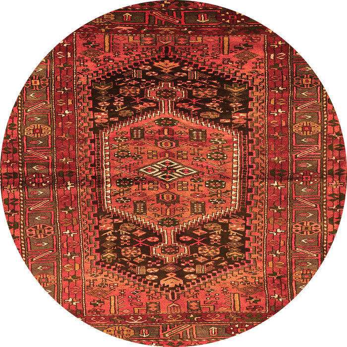 Square Persian Orange Traditional Rug, tr553org