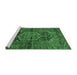 Sideview of Machine Washable Persian Emerald Green Traditional Area Rugs, wshtr553emgrn