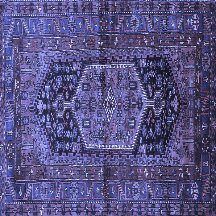 Square Machine Washable Persian Blue Traditional Rug, wshtr553blu
