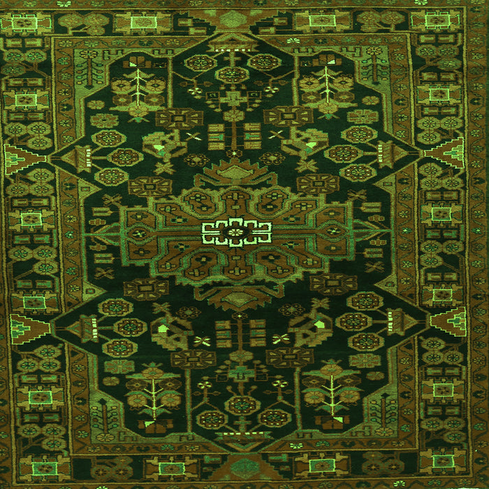 Serging Thickness of Persian Green Traditional Rug, tr554grn