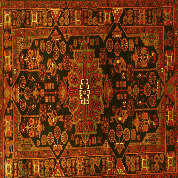 Square Persian Yellow Traditional Rug, tr554yw