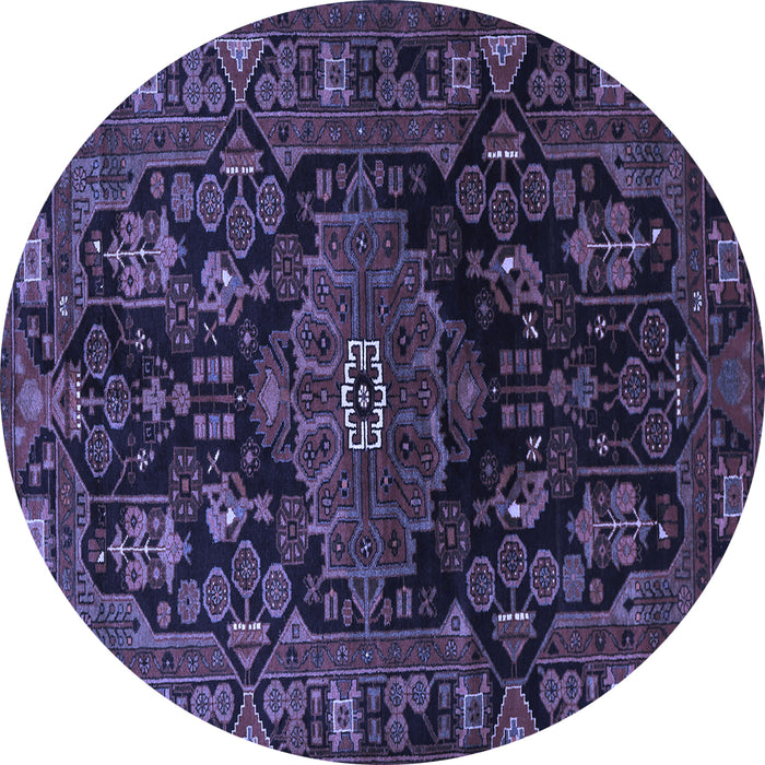 Round Persian Blue Traditional Rug, tr554blu