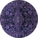 Round Persian Blue Traditional Rug, tr554blu