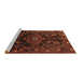 Sideview of Machine Washable Persian Brown Traditional Rug, wshtr554brn