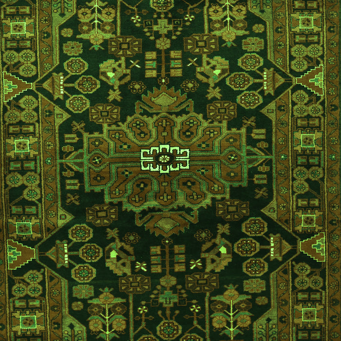Serging Thickness of Machine Washable Persian Green Traditional Area Rugs, wshtr554grn