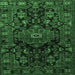 Square Persian Emerald Green Traditional Rug, tr554emgrn