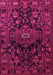 Machine Washable Persian Pink Traditional Rug, wshtr554pnk