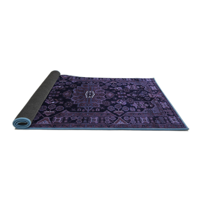Sideview of Persian Blue Traditional Rug, tr554blu