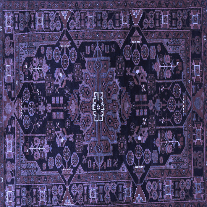 Square Machine Washable Persian Blue Traditional Rug, wshtr554blu
