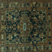 Square Persian Turquoise Traditional Rug, tr554turq