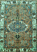Machine Washable Persian Turquoise Traditional Area Rugs, wshtr555turq