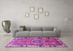 Machine Washable Persian Purple Traditional Area Rugs in a Living Room, wshtr555pur