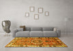 Machine Washable Persian Yellow Traditional Rug in a Living Room, wshtr555yw