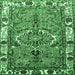 Square Persian Emerald Green Traditional Rug, tr555emgrn