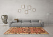 Machine Washable Persian Brown Traditional Rug in a Living Room,, wshtr555brn
