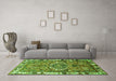 Machine Washable Persian Green Traditional Area Rugs in a Living Room,, wshtr555grn