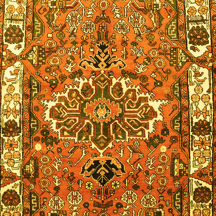 Machine Washable Persian Yellow Traditional Rug, wshtr555yw