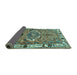 Sideview of Persian Turquoise Traditional Rug, tr555turq