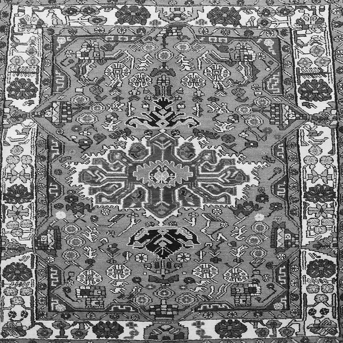 Round Machine Washable Persian Gray Traditional Rug, wshtr555gry