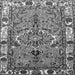 Round Machine Washable Persian Gray Traditional Rug, wshtr555gry