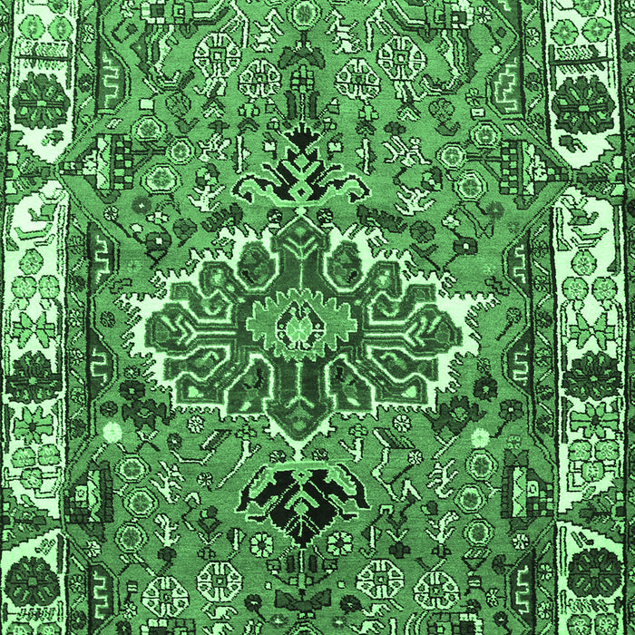 Machine Washable Persian Emerald Green Traditional Area Rugs, wshtr555emgrn