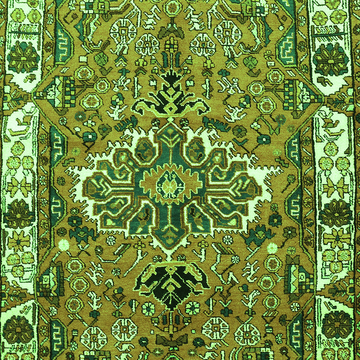 Serging Thickness of Machine Washable Persian Green Traditional Area Rugs, wshtr555grn