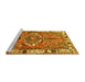 Sideview of Machine Washable Persian Yellow Traditional Rug, wshtr555yw