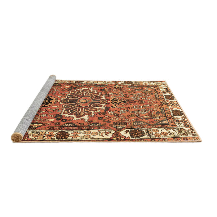 Sideview of Machine Washable Persian Brown Traditional Rug, wshtr555brn