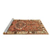 Sideview of Machine Washable Persian Brown Traditional Rug, wshtr555brn