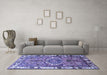 Machine Washable Persian Blue Traditional Rug in a Living Room, wshtr555blu