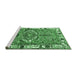 Sideview of Machine Washable Persian Emerald Green Traditional Area Rugs, wshtr555emgrn