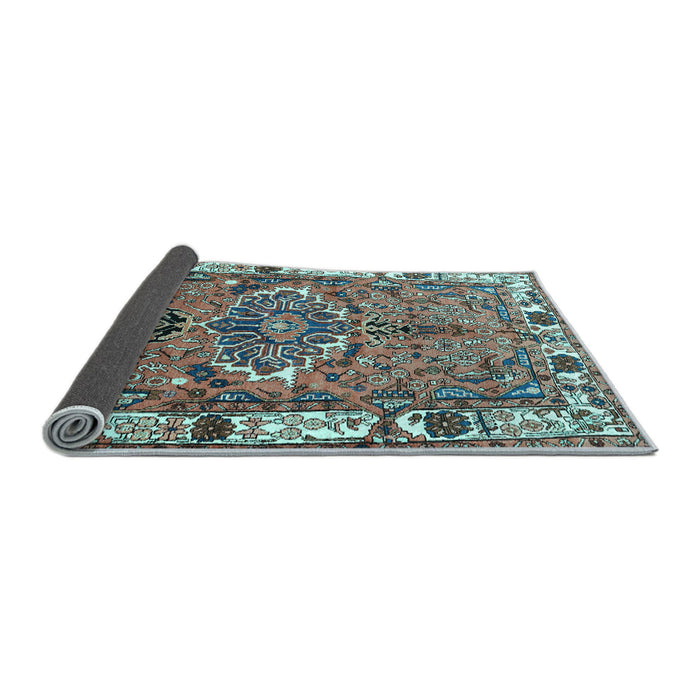Sideview of Persian Light Blue Traditional Rug, tr555lblu