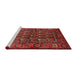 Sideview of Machine Washable Traditional Tomato Red Rug, wshtr556