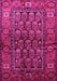 Machine Washable Persian Pink Traditional Rug, wshtr556pnk